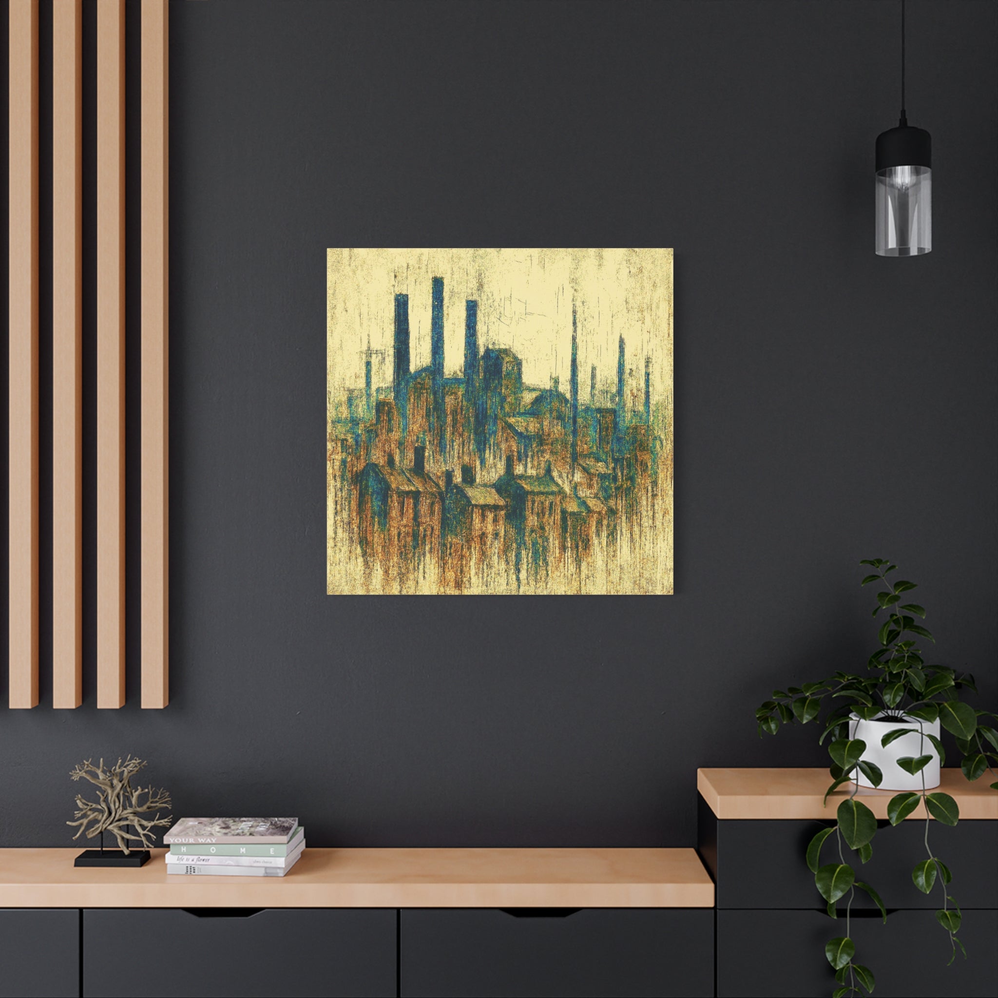 Grim Up North (Gold and Green) - Printed Canvas