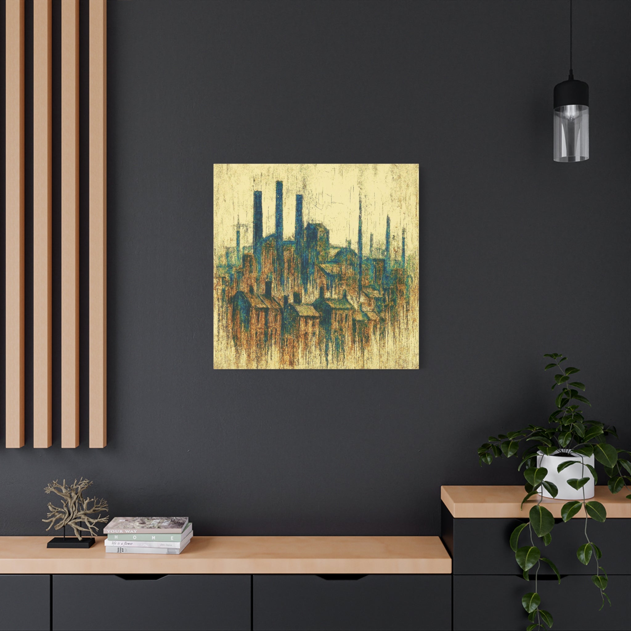 Grim Up North (Gold and Green) - Printed Canvas
